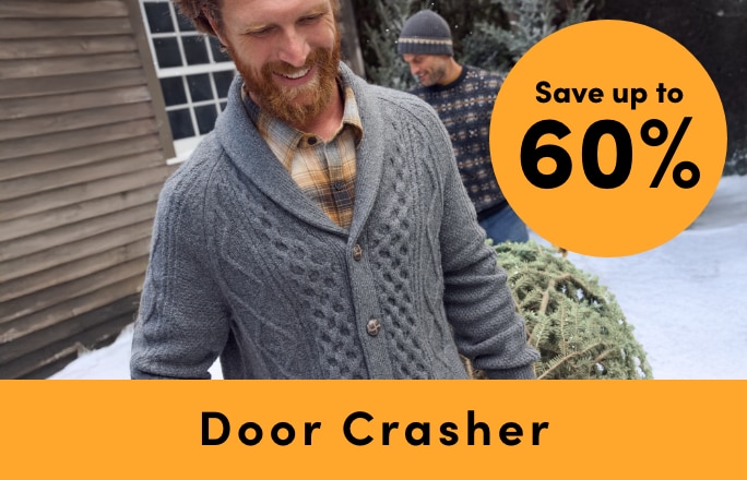 Door Crasher Save up to 60% on Men's Clothing