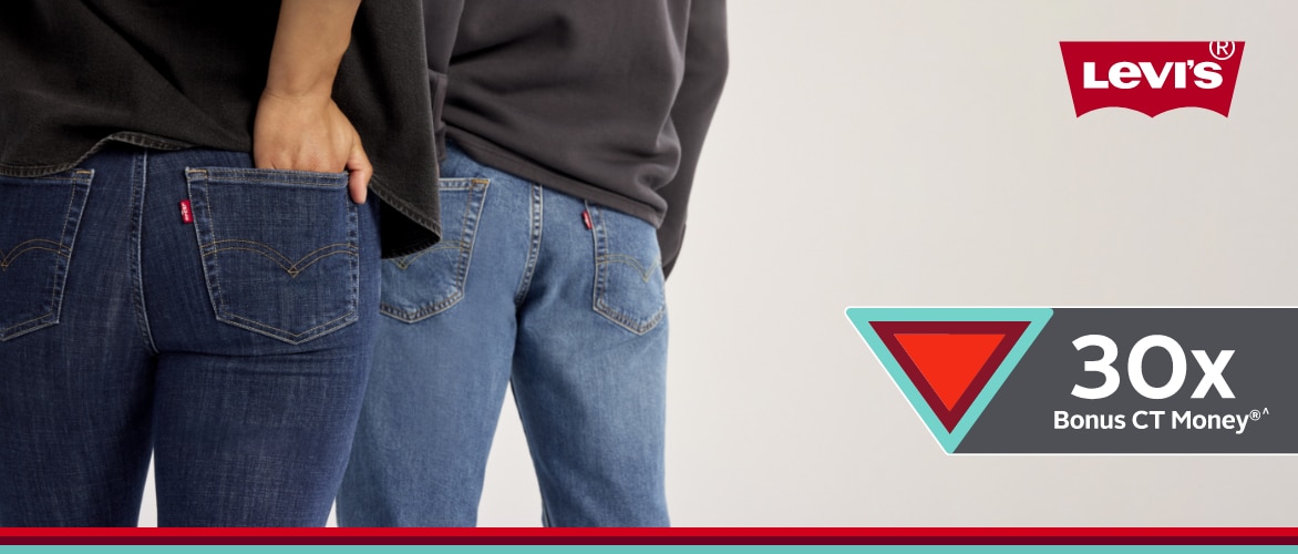 All Regular-Priced Levi’s® Jeans + Jean Jackets Save 30% + Triangle Rewards® Exclusive Offer 30x Bonus CT Money®^