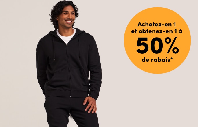Chandails en molleton ultradoux, chandails à capuche et pantalons de jogging pour hommes achetez-en 1 et obtenez-en 1 à 50 % de rabais*