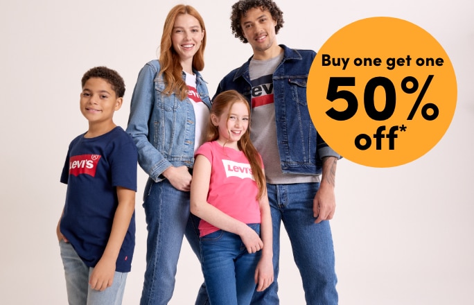 Women's + Men's Jeans + Jean Jackets Buy one get one 50% OFF*