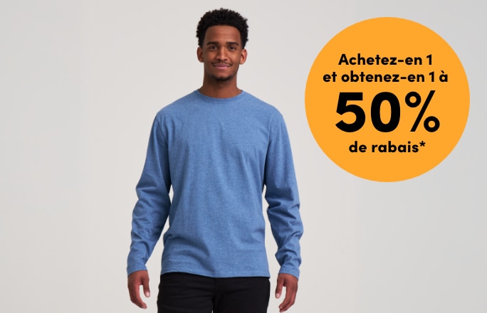 Tous les t-shirts extensibles et à 50 lavages, Henleys, polos et cols roulés Denver Hayes à prix courant pour hommes achetez-en 1 et obtenez-en 1 à 50% de rabais*