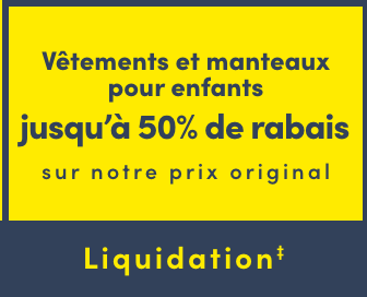 Vestes et vêtements pour enfants en liquidation jusqu'à 50% de rabais sur notre prix original