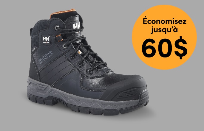 Économisez jusqu'à 60 % sur les chaussures de sécurité