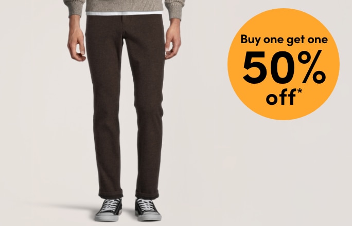 All Regular-Priced Men's Denver Hayes Chino + Cargo Pants Buy one get one 50% OFF*