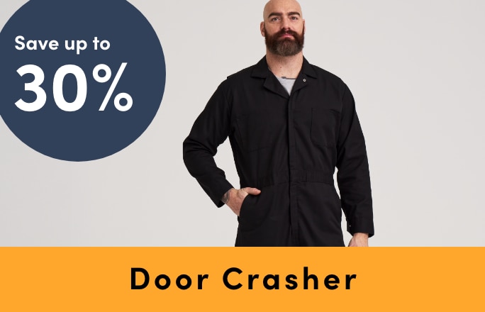 Door Crasher Save up to 30% on Workwear