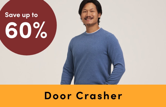Door Crasher Save up to 60% on Men's Clothing