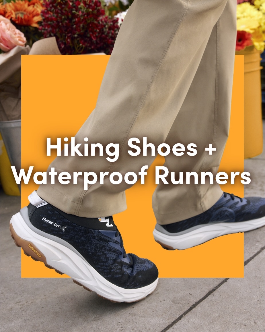 hiking shoes and waterproof runners