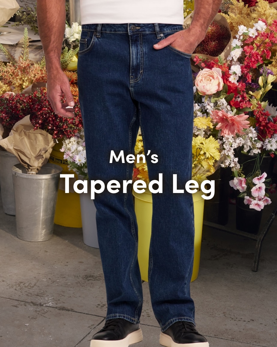 Men's tapered leg jeans