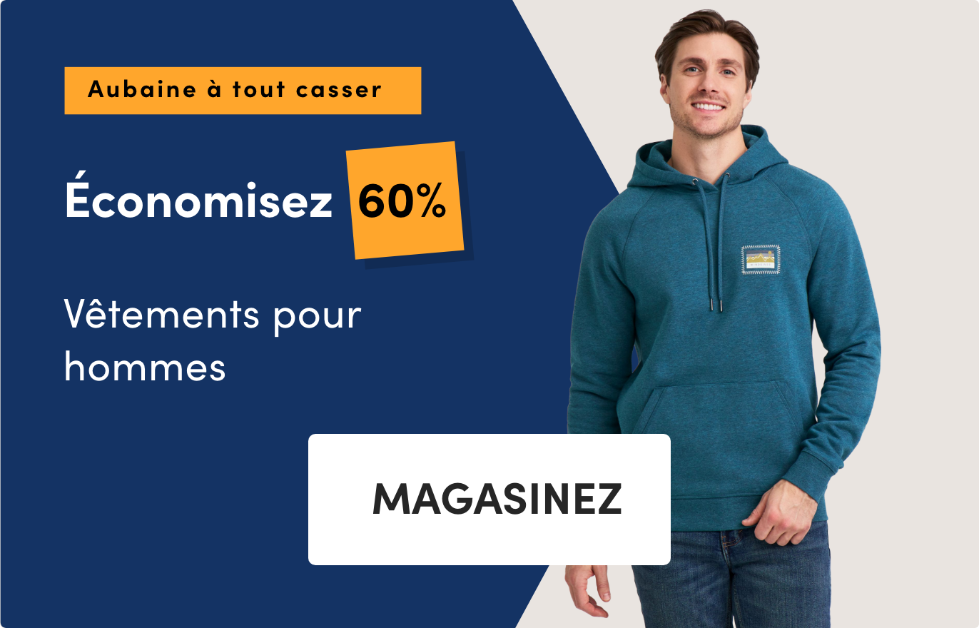 Aubaine à Tout Casser Vêtements pour hommes économisez jusqu'à 60 %