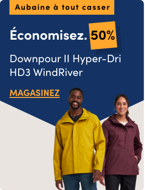 Aubaine à Tout Casser Toutes les vestes de pluie Downpour II Hyper-Dri HD3 et tous les pantalons WindRiver à prix courant pour femmes, hommes et enfants économisez 50 %