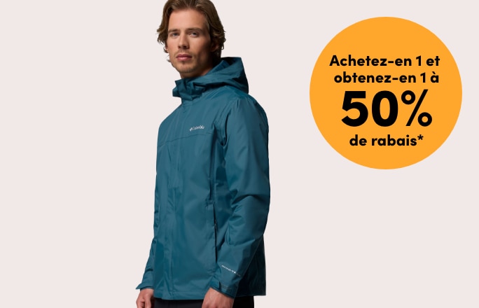 Vêtements et vestes Columbia pour femmes, hommes et enfants achetez-en 1 et obtenez-en 1 à 50% de rabais*
