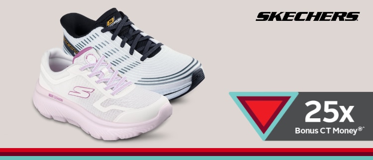 All Regular-Priced Women's, Men's + Kids' Skechers Footwear Save 25% + Triangle Rewards® Exclusive Offer 25x Bonus CT Money®^