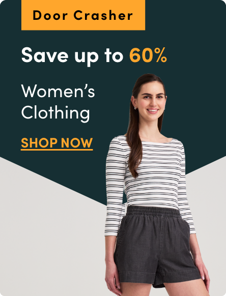 Door Crasher save up to 60% on Women's Clothing