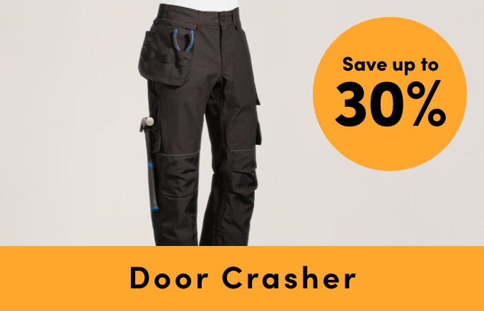 Door Crasher Save up to 30% on Workwear