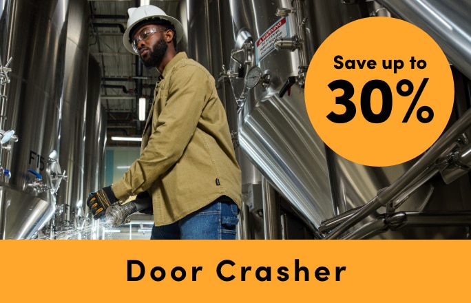 Door Crasher Save up to 30% on Workwear