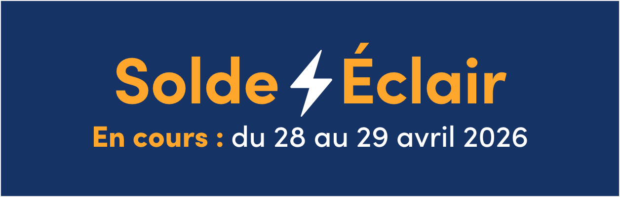  2 jours, en ligne seulement. Solde Éclair 