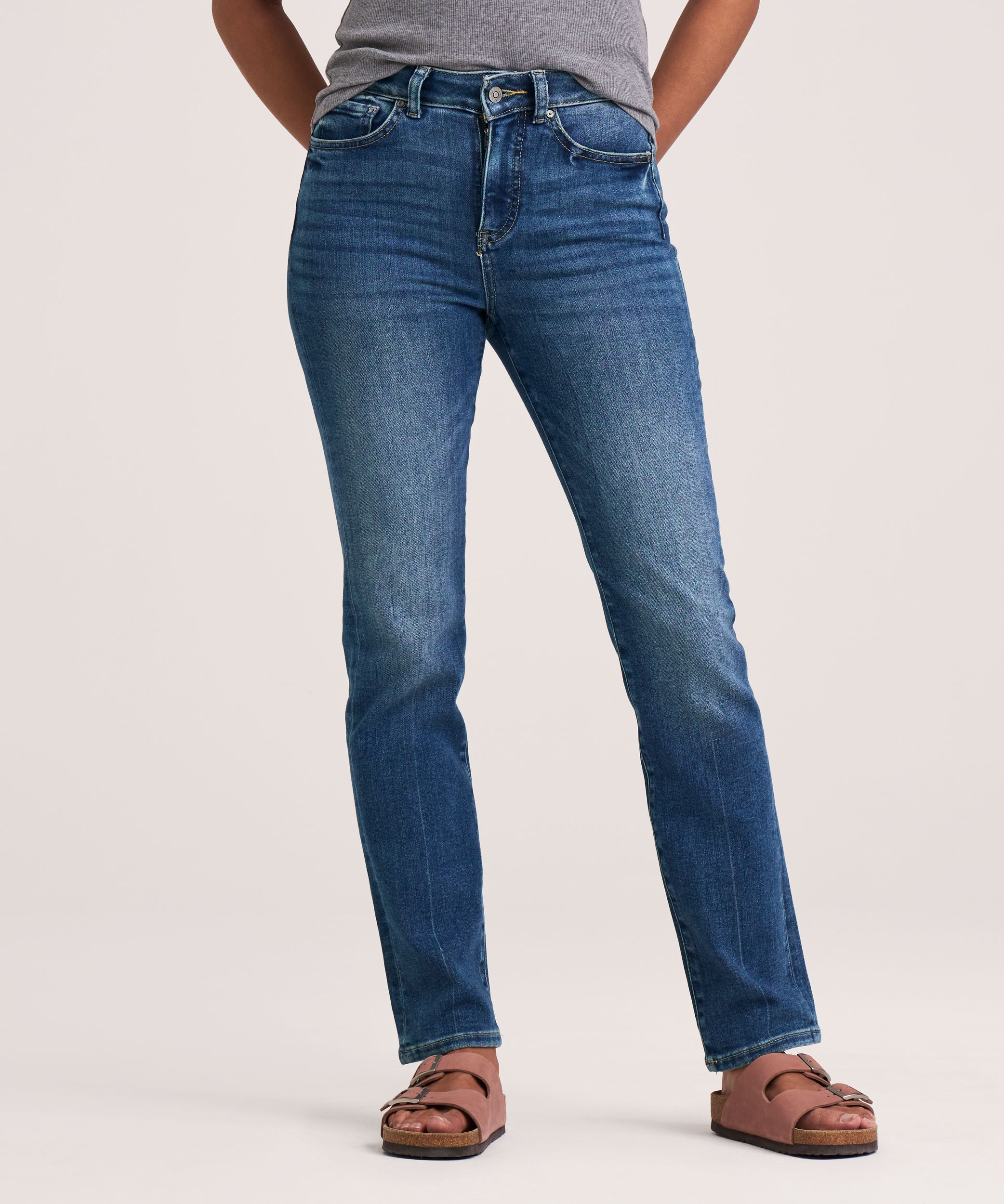 Denver Hayes Women's  Slim Fit High Rise Straight Jeans