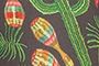 Black Cactus Print