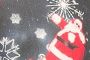 Black Santa Snowflake Print