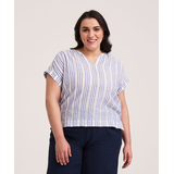 Denver Hayes Women's Short Sleeve Textured Pullover Shirt Front_Flat