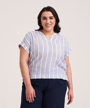 Denver Hayes Women's Short Sleeve Textured Pullover Shirt