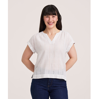 Denver Hayes Women's Short Sleeve Textured Pullover Shirt
