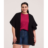 Foulard double couche de style ruana en mousseline avec élastique arrière pour femmes, Denver Hayes Front_Flat