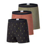Denver Hayes Men's 3 Pack Yarn Dye Loose Fit Boxers Front_Angled_Left