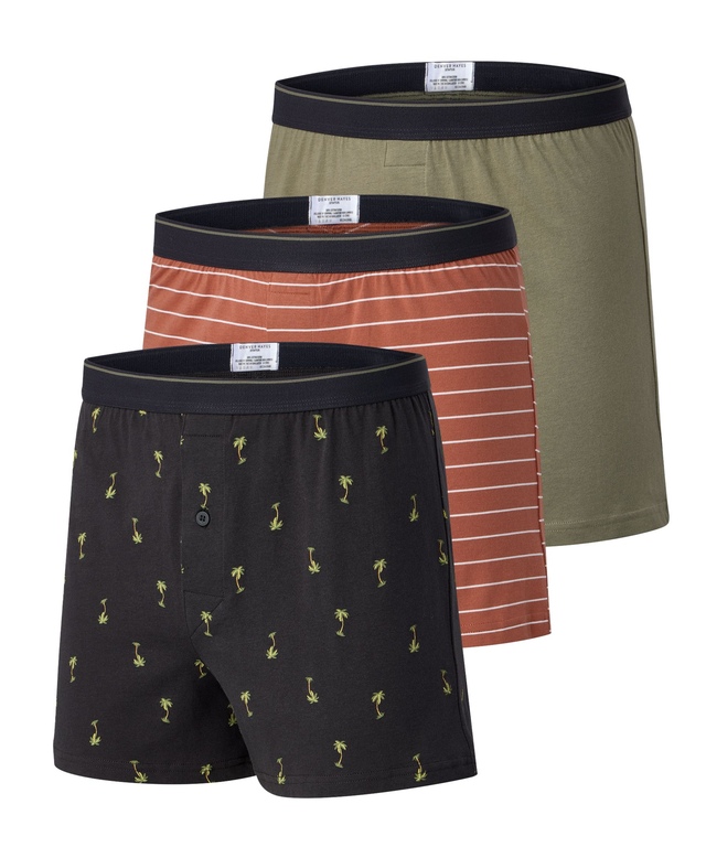 Denver Hayes Men's 3 Pack Yarn Dye Loose Fit Boxers